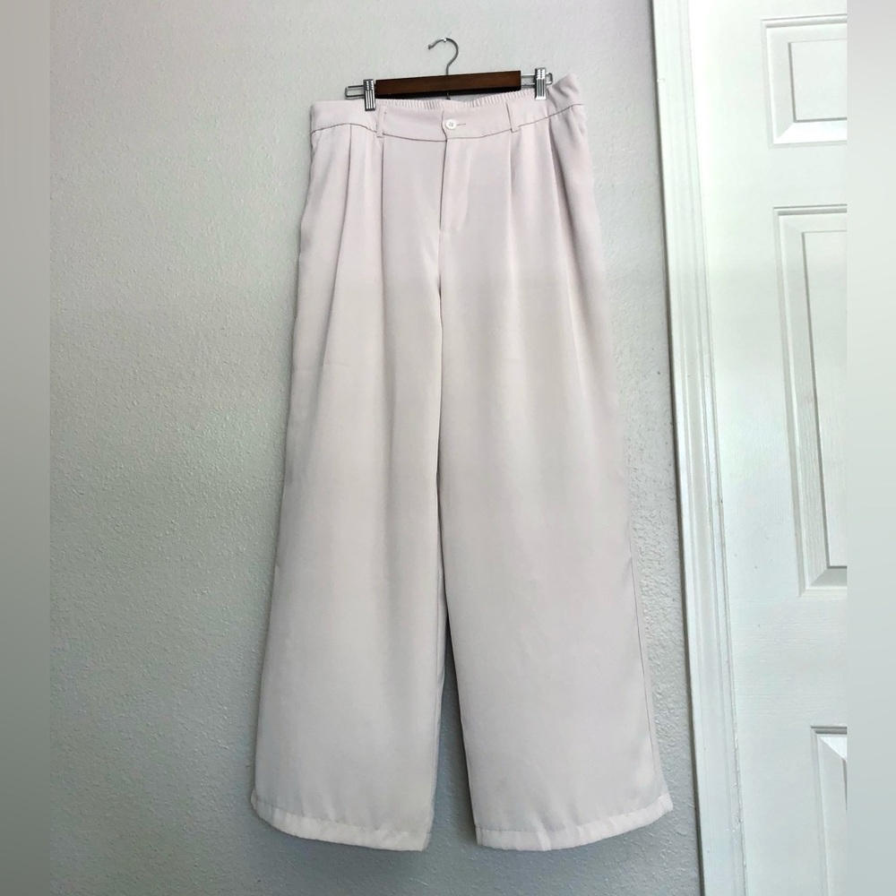 Elegant White Women's Wide-Leg Pants